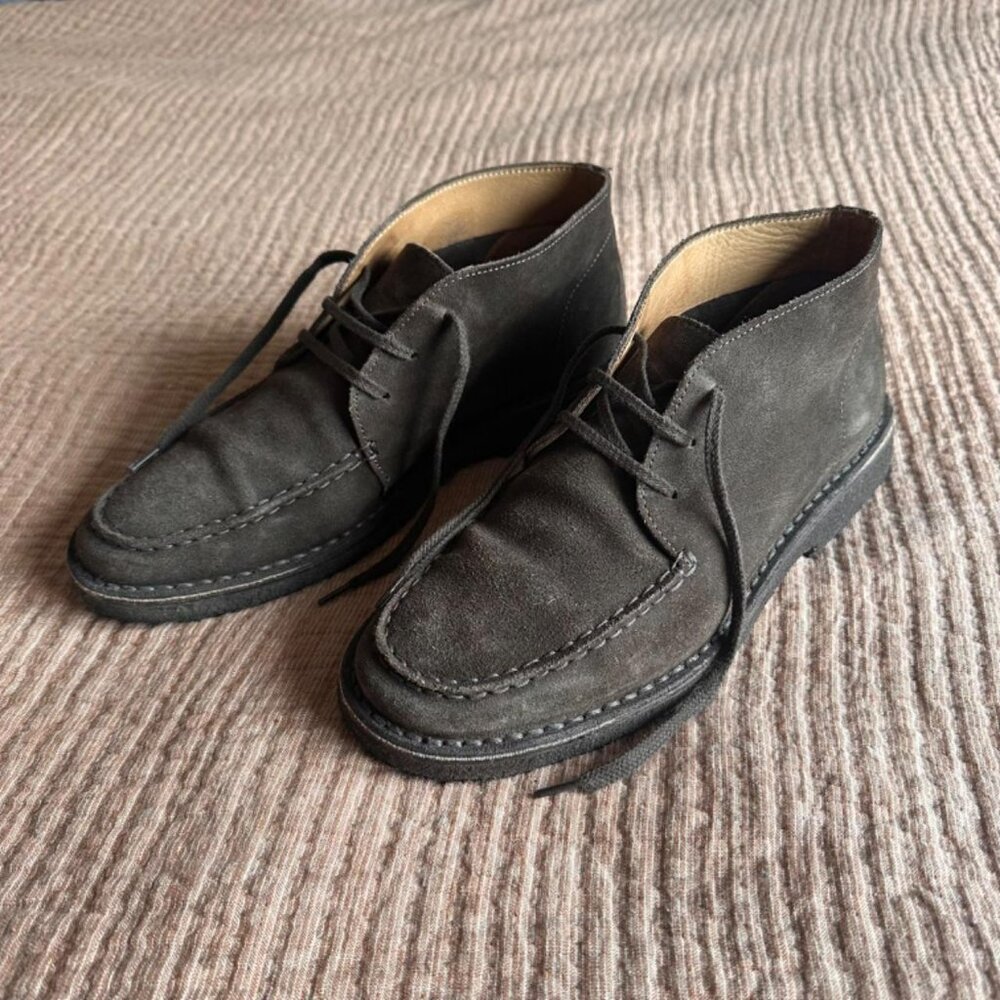 Drake’s Crosby Moc-Toe Chukka Boot Dark Brown Suede Size 10 Made in Italy